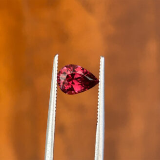 Natural 1.26 ct pinkish red spinel pear cut gemstone Untreated spinel loupe clean clarity Loose spinel 1.26 carat gem Pear mixed cut spinel for jewelry Natural spinel Sri Lanka origin