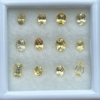 Natural 4.60 ct yellow sapphire parcel 12 stones Untreated yellow sapphires from Sri Lanka Loose Ceylon sapphire parcel Multiple yellow sapphire gemstones Natural yellow sapphire Sri Lanka origin