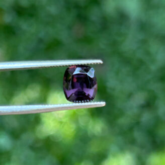 Natural 1.86 ct dark purple spinel cushion cut gemstone Untreated spinel loupe clean from Sri Lanka Loose Ceylon dark purple spinel 1.86 carat gem Cushion mixed cut spinel for jewelry Natural dark purple spinel Sri Lanka origin